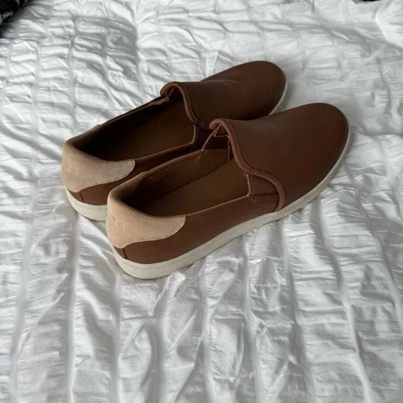UGG Tan Leather Slip-On Shoes - Picture 4 of 5
